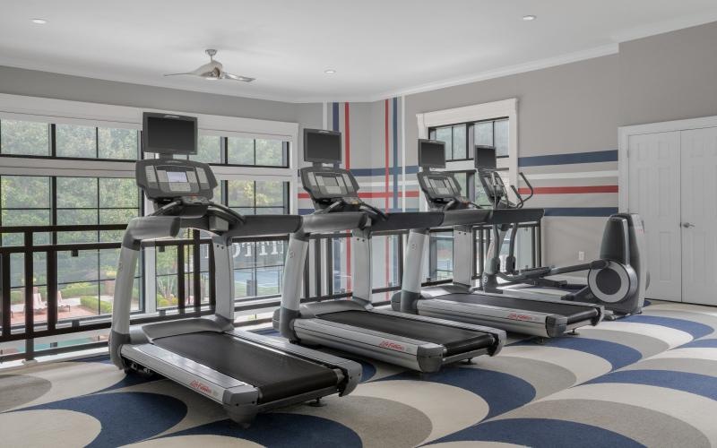 second floor gym with treadmills